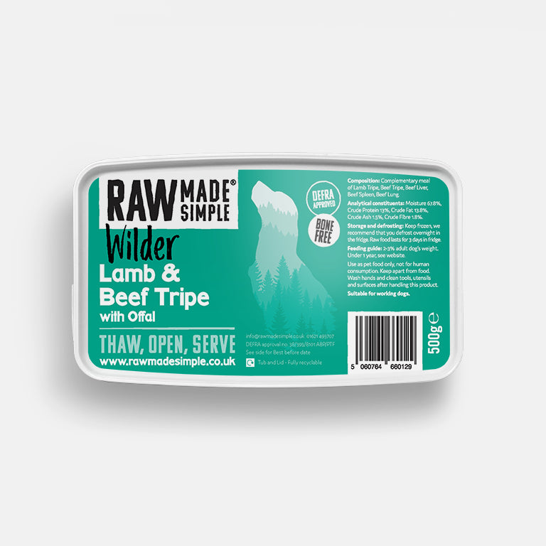 Lamb & Beef Tripe BONE FREE 500g