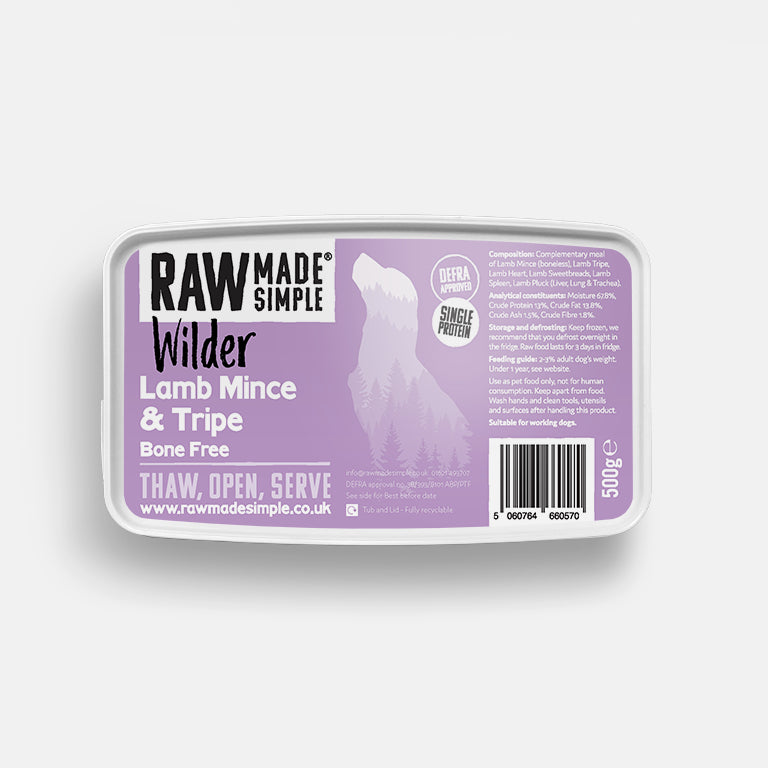 Lamb Mince & Tripe BONE FREE 500g