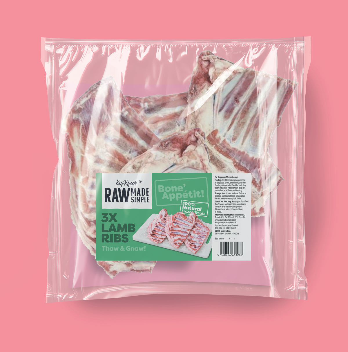 Lamb Rib Bones 3 Pack